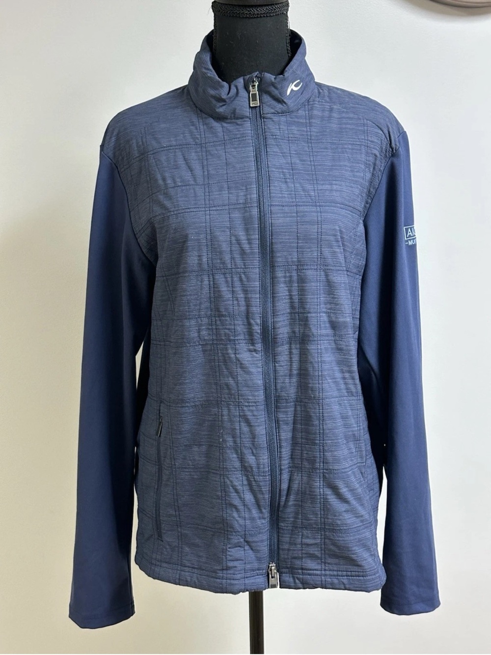 KJUS Rowan Women’s Insulated Hybrid Golf Jacket Blue Sz L Corporate Co-Branded